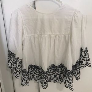 Zara embroidered blouse